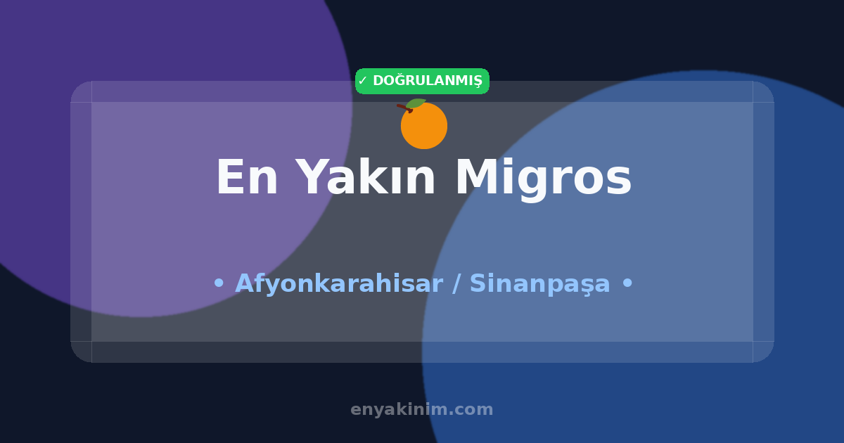 Sinanpaşa Migros 🍊| Sinanpaşa En Yakın Migros | EnYakinim.com