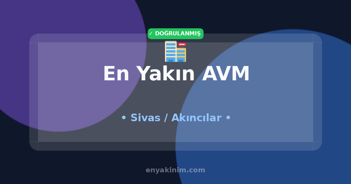 Akıncılar AVM 🏬| Akıncılar En Yakın AVM | EnYakinim.com