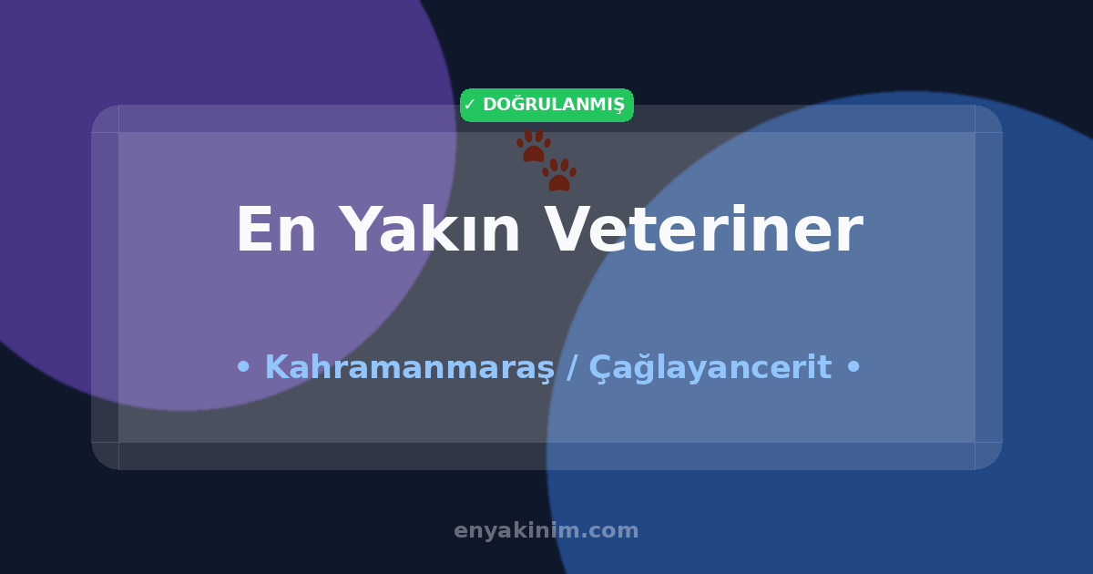 Çağlayancerit Veteriner 🐾| Çağlayancerit En Yakın Veteriner | EnYakinim.com
