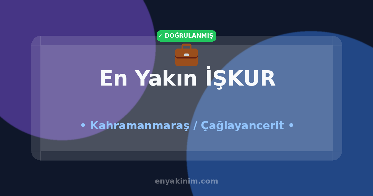 Çağlayancerit İŞKUR 💼| Çağlayancerit En Yakın İŞKUR | EnYakinim.com